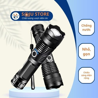 Đèn Pin Siêu Sáng Cầm Tay FANSY Cao Cấp pin trâu, đèn led chiếu xa chống nước, 5 chế độ chiếu sáng