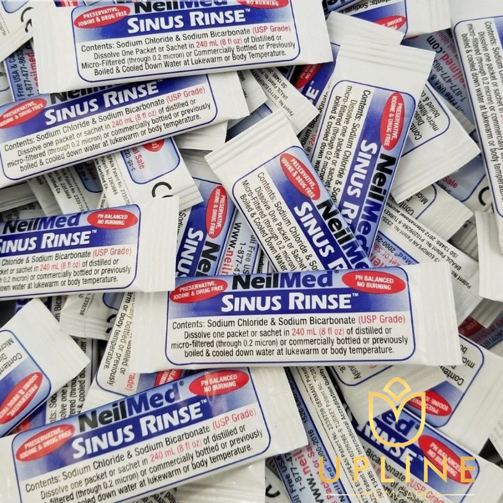 Gói muối rửa mũi Neilmed cho bình rửa mũi 240ml, Combo 20 gói, 50 gói, 100 gói