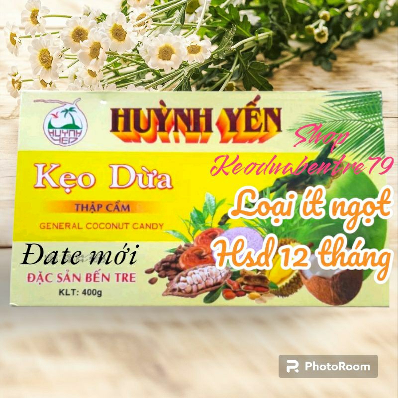 Kẹo dừa Huỳnh Yến thập cẩm ít ngọt gói máy ( hộp 400g)