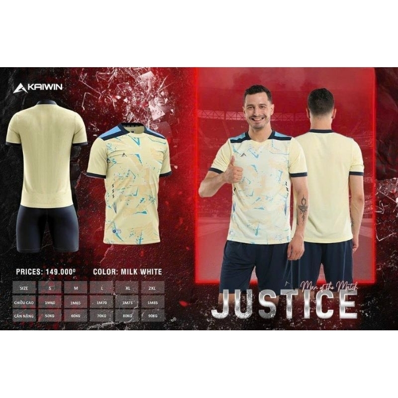 BỘ QUẦN ÁO BÓNG ĐÁ KAIWIN JUSTICE - HỖ TRỢ IN ẤN