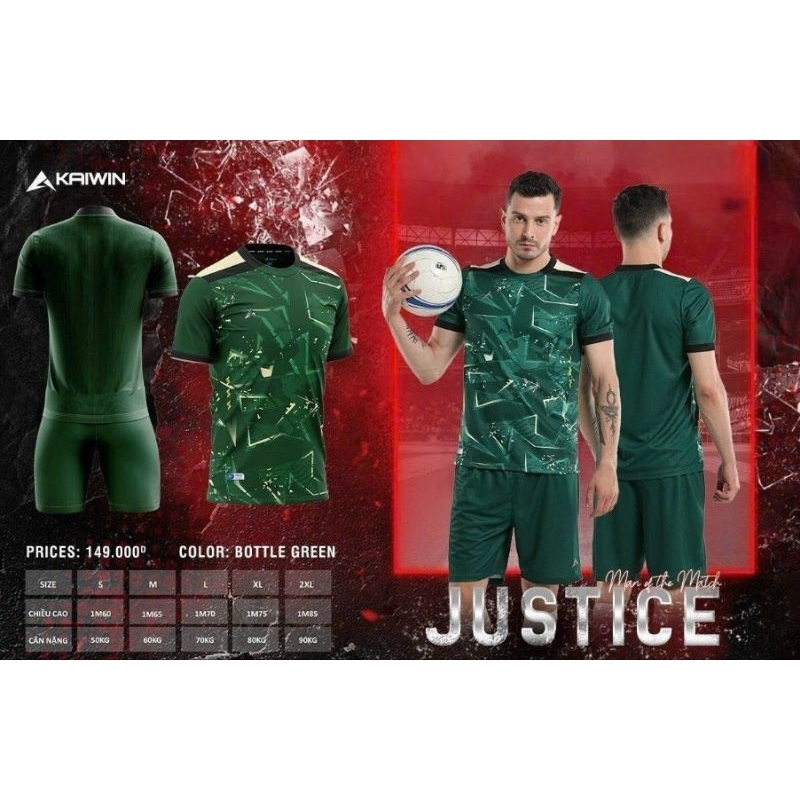 BỘ QUẦN ÁO BÓNG ĐÁ KAIWIN JUSTICE - HỖ TRỢ IN ẤN