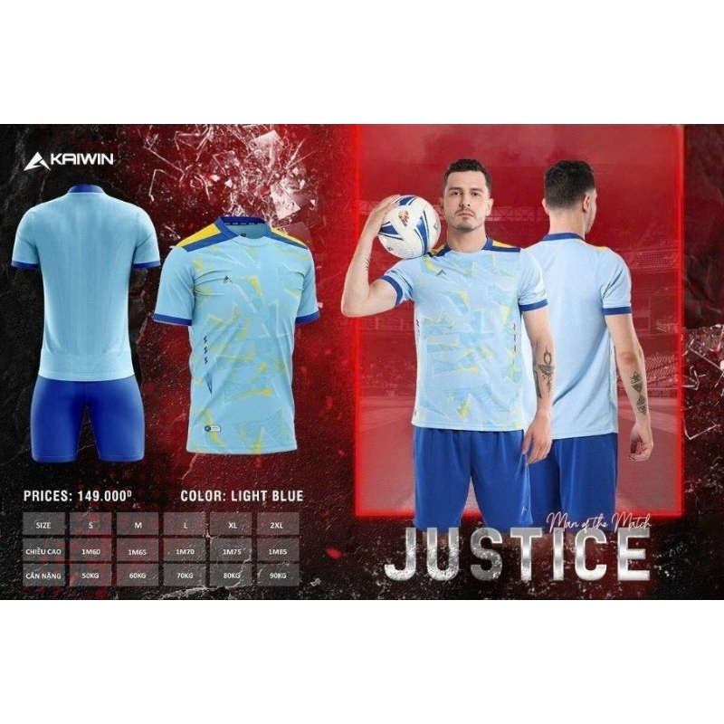 BỘ QUẦN ÁO BÓNG ĐÁ KAIWIN JUSTICE - HỖ TRỢ IN ẤN