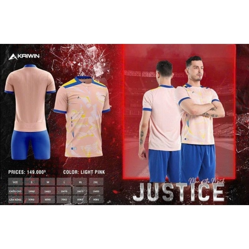 BỘ QUẦN ÁO BÓNG ĐÁ KAIWIN JUSTICE - HỖ TRỢ IN ẤN