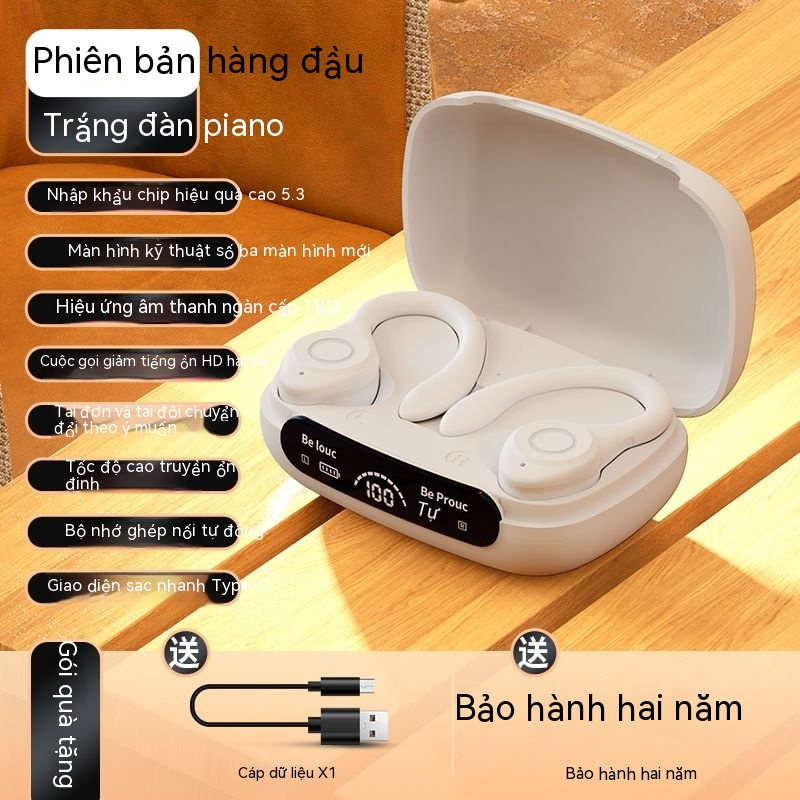 Tai Nghe Bluetooth Không Dây Youxunghiêm Túc Kiểu Treo Tai Giảm Tiếng Ồn Thể Thao Mới Thời Lượng Pin Dài Thích Hợp
