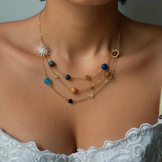 Dây chuyền hệ mặt trời đá thiên nhiên