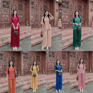 Set lam đi chùa - đi lễ phật zami lụa satin size dưới 60kg