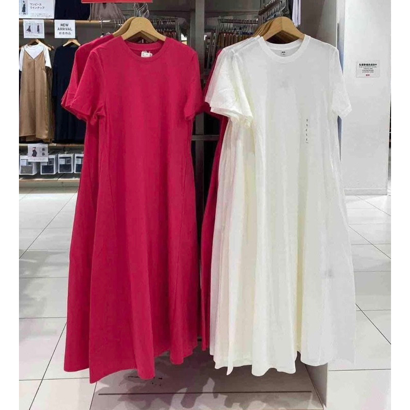 Váy suông Uni Nhật 2 màu hồng, trắng