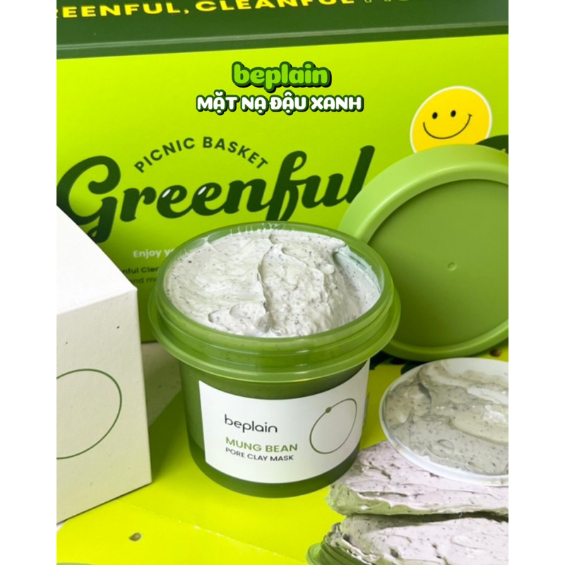 Mặt Nạ Đất Sét Đậu Xanh Beplain Mung Bean Pore Clay Mask 120ml