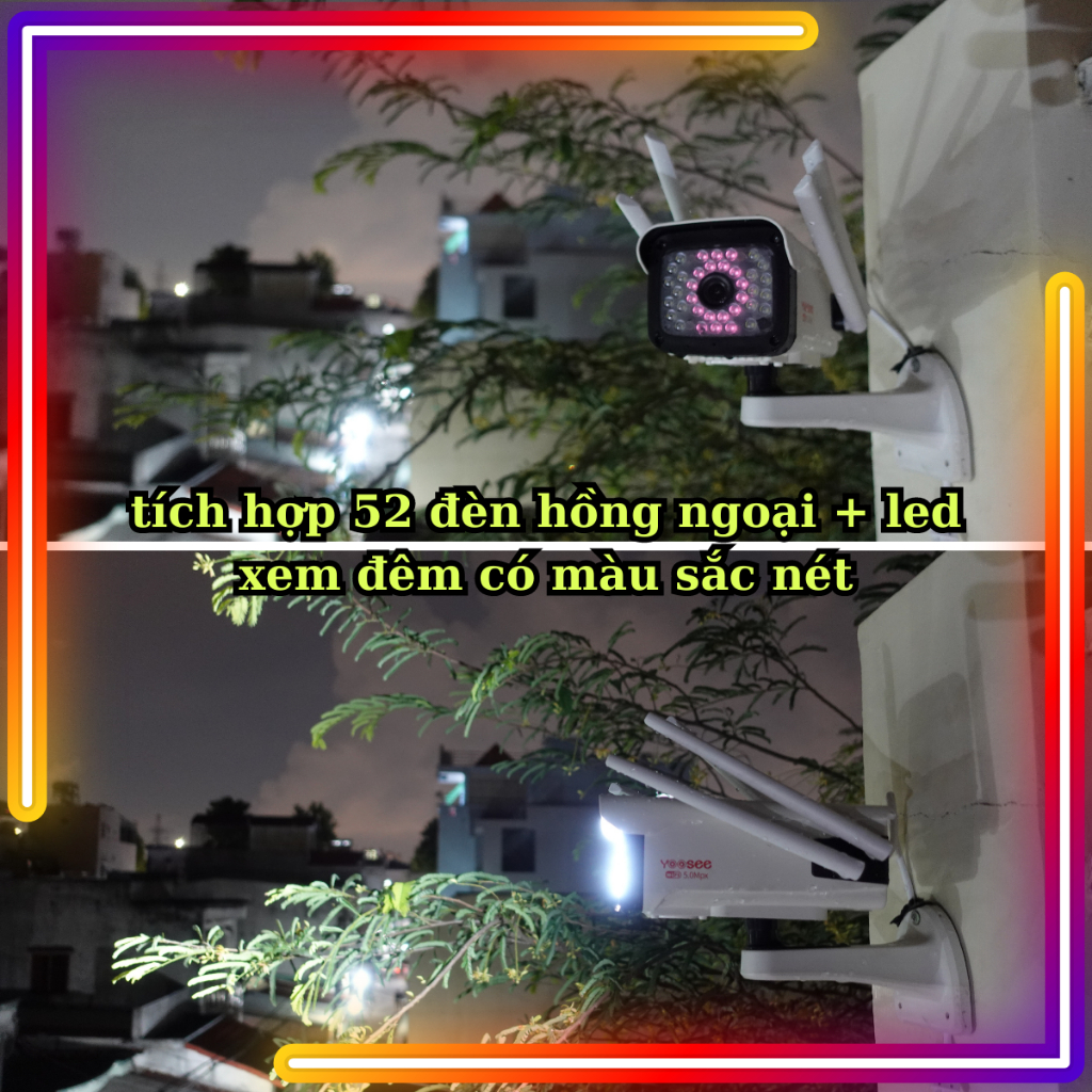 Camera yoosee ngoài trời 5.0 megapixel siêu sắc nét, thân xoay 360