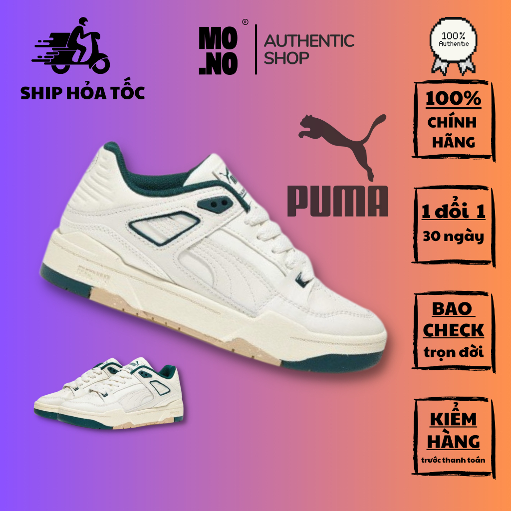 GIÀY PUMA CHÍNH HÃNG SlipStream Whisper White Green 391907 02 Full Box Tag Auth