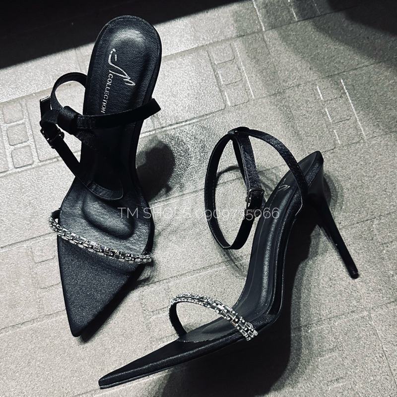 sandal quai đá mũi nhọn cao 9-10 cm