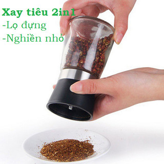 Lọ xay tiêu thủy tinh cầm tay - Dụng cụ xay tiêu mini