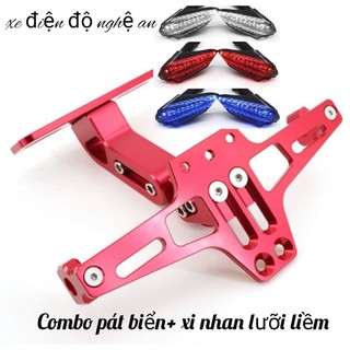 Combo pát biển số CNC kèm xi nhan lưỡi hái trung quốc.