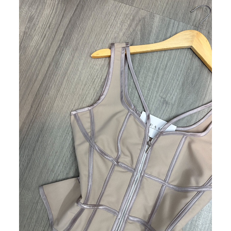 Set áo crop tag khoá+ quần suông