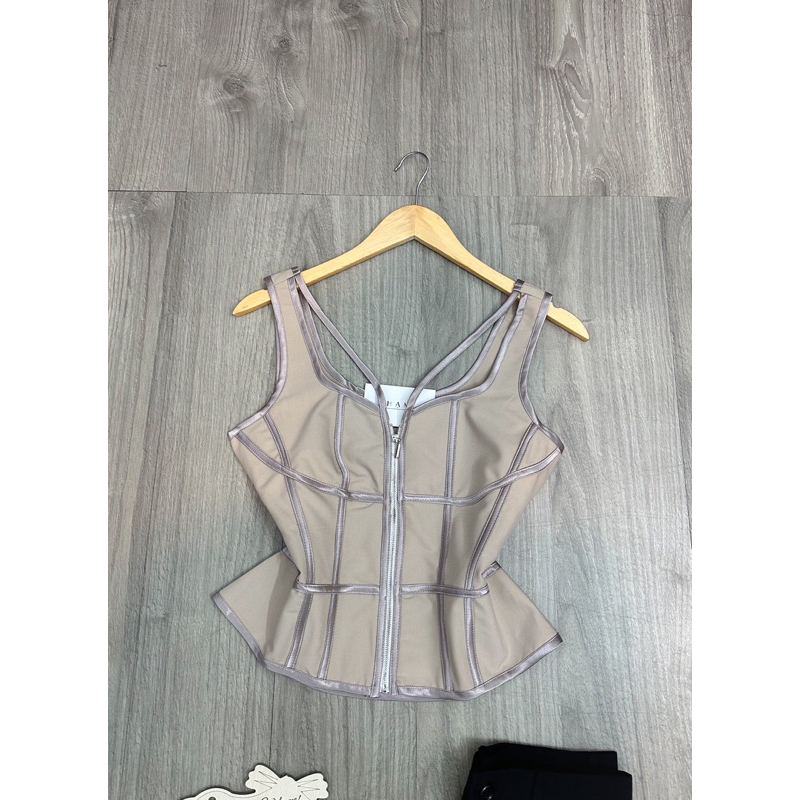 Set áo crop tag khoá+ quần suông