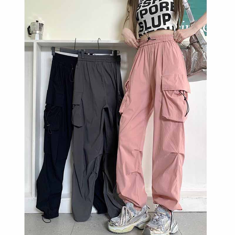 Quần jogger túi hộp nữ chất liệu kaki túi hộp phong cách Hàn Quốc ba màu đen, ghi, hồng, k3