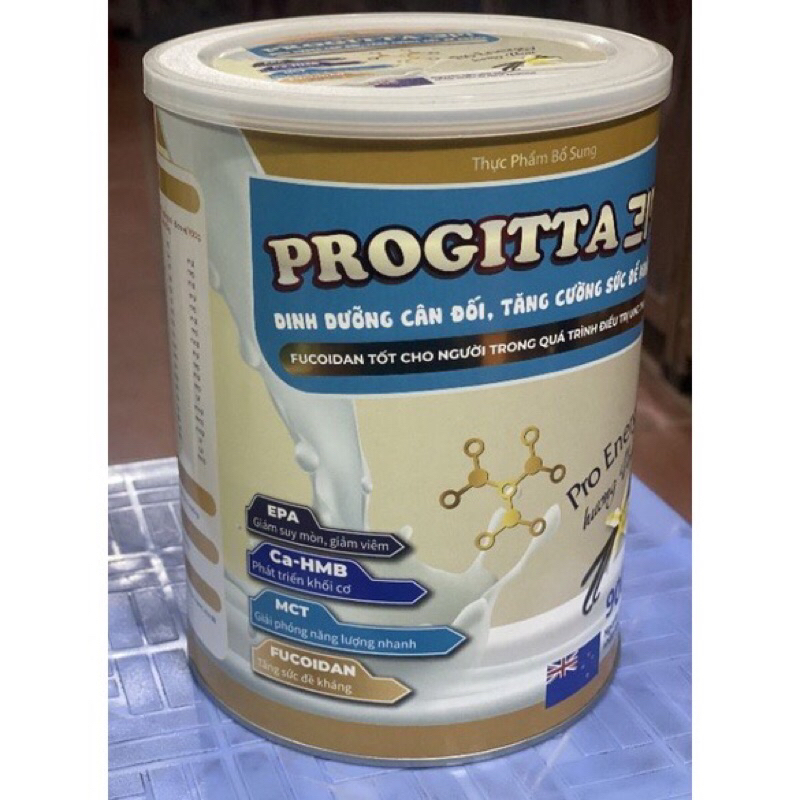 Sữa Bột dành cho người ung thư Progitta 3M ⚡ Lon 900g Sữa kê ở viện có Fucoidan