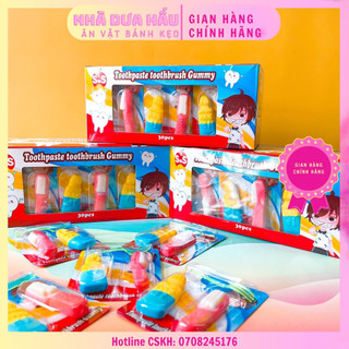 Sỉ - Hộp 30 vỉ Kẹo dẻo hình kem đánh răng siêu cute cho bé SNS Hongkong vỉ 20gam