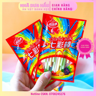 Kẹo que tăm / kẹo stick sắc màu vị trái cây hiệu Weisier Hongkong gói 20g