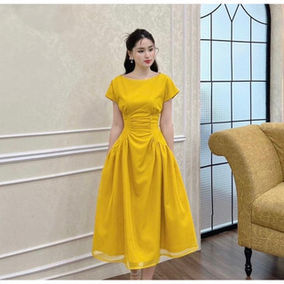Rập giấy thiết kế, Rập đầm váy nữ midi dáng dài sang trọng, rã eo nhún xoè ngực và hông, Rập giấy cắt sẵn