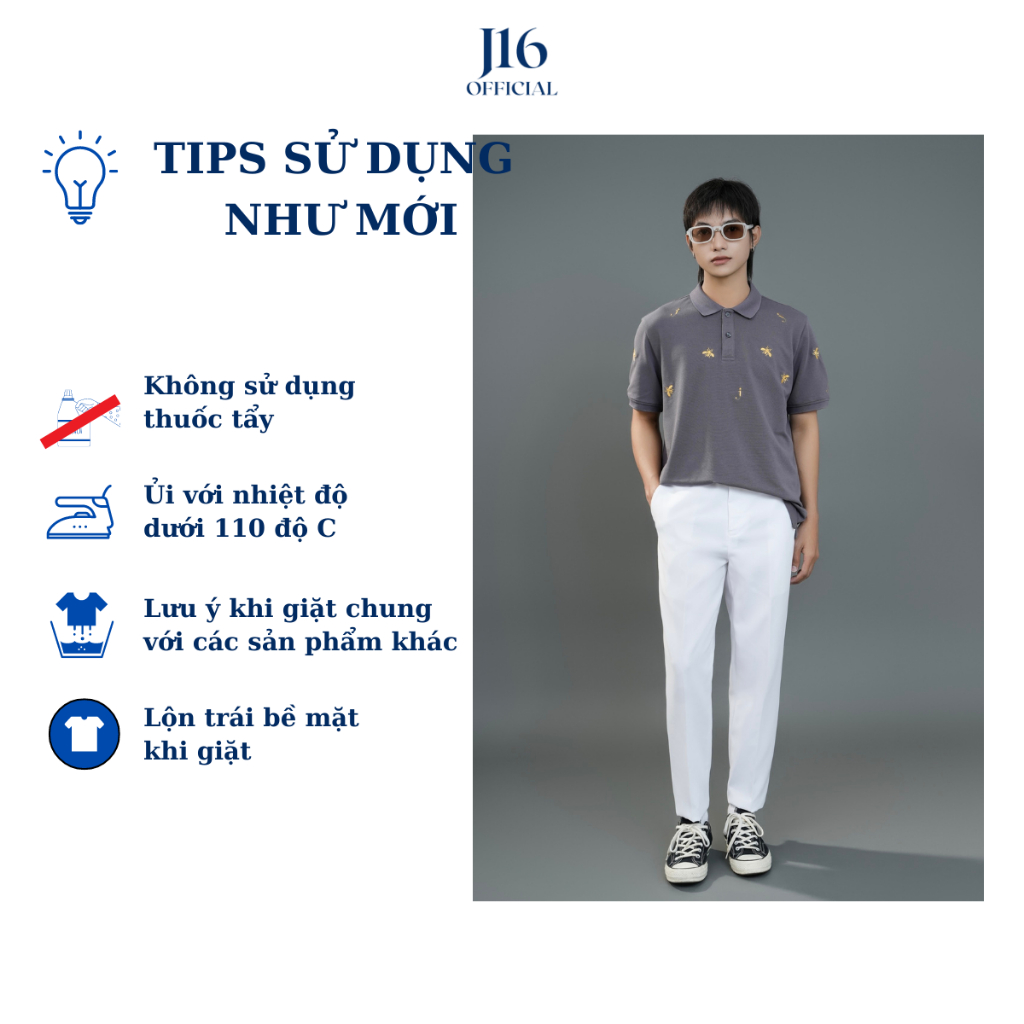 Áo Polo Nam Có Cổ William Vải Cá Sấu Gai Mắt Chim Thoáng Khí Co Giãn 4 Chiều  - J16