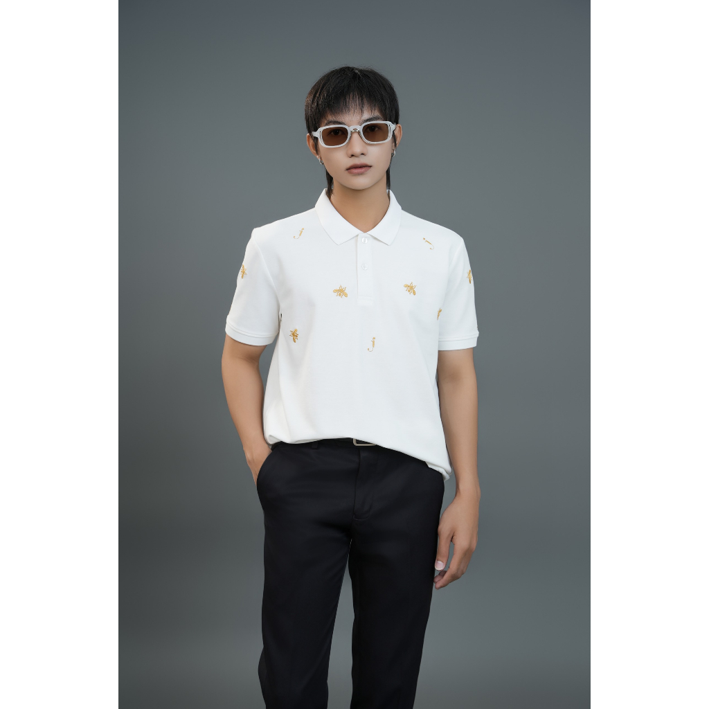 Áo Polo Nam Có Cổ William Vải Cá Sấu Gai Mắt Chim Thoáng Khí Co Giãn 4 Chiều  - J16