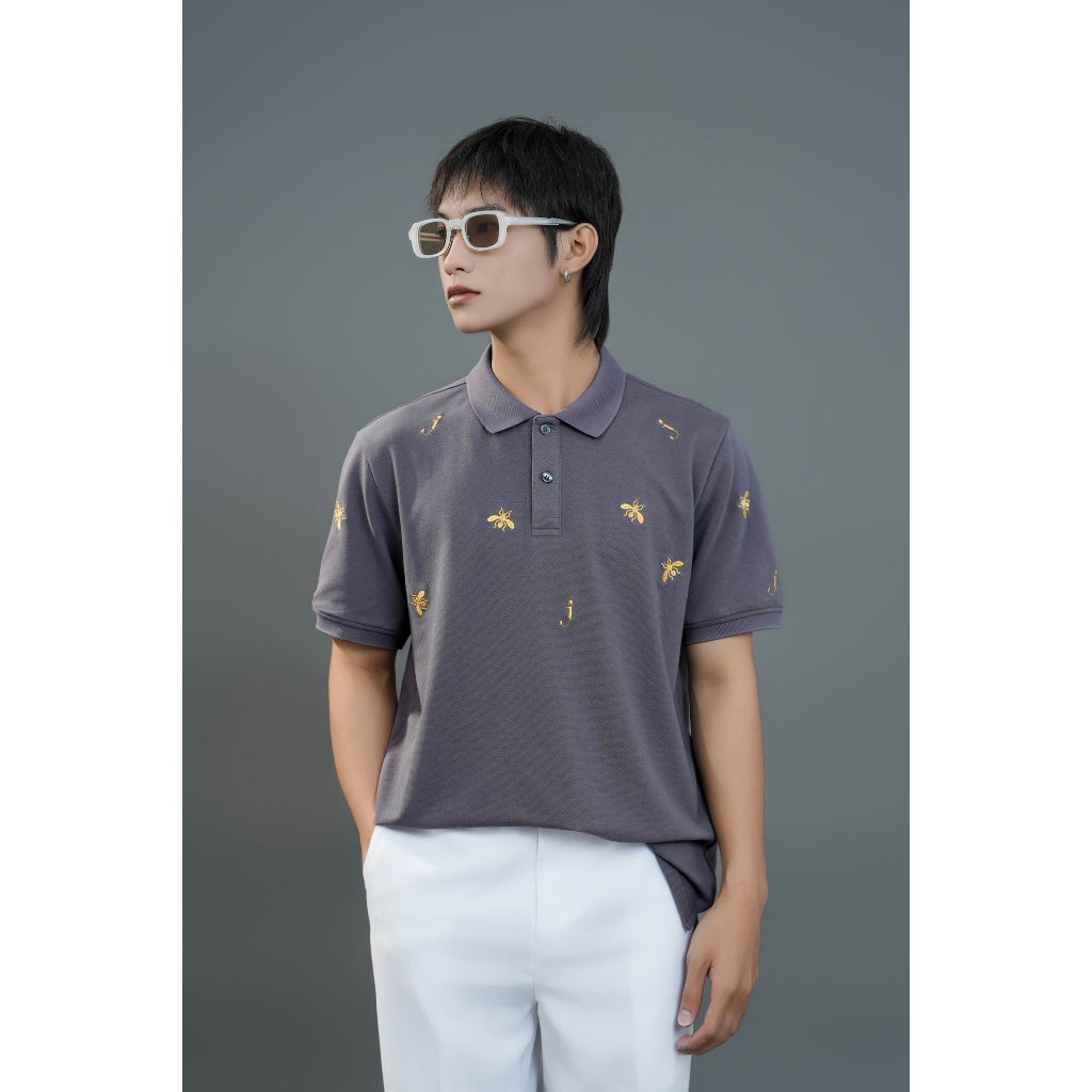 Áo Polo Nam Có Cổ William Vải Cá Sấu Gai Mắt Chim Thoáng Khí Co Giãn 4 Chiều  - J16
