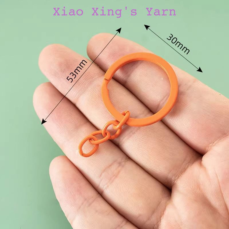 Móc khoá khoen tròn màu sắc cao cấp gắn chìa khoá, móc khoá thú bông | Xiao Xing's Yarn