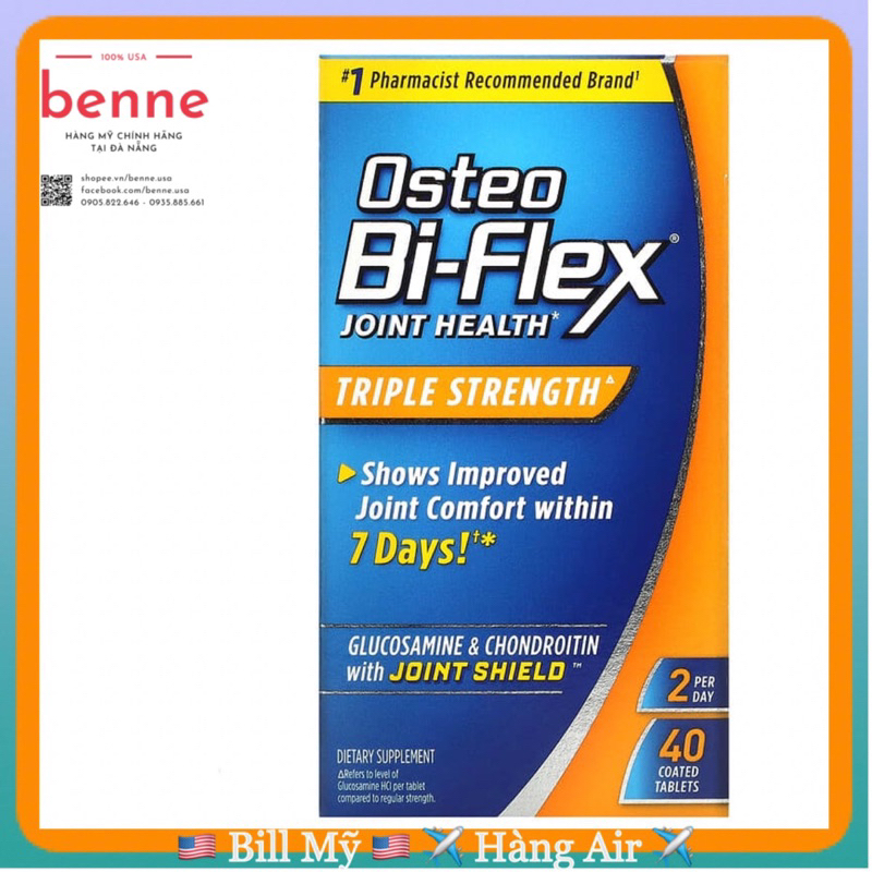 Viên uống Osteo Bi-Flex Triple Strength, Glucosamine Chondroitin with Vitamin C 40 viên của Mỹ