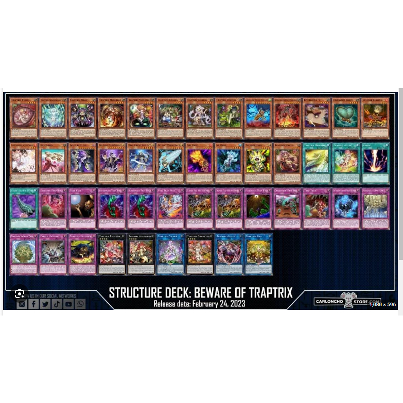 Bộ Bài YugiOh! Structure Deck: Beware of Traptrix - Chính Hãng Konami - Nhập Khẩu Châu Âu - UK