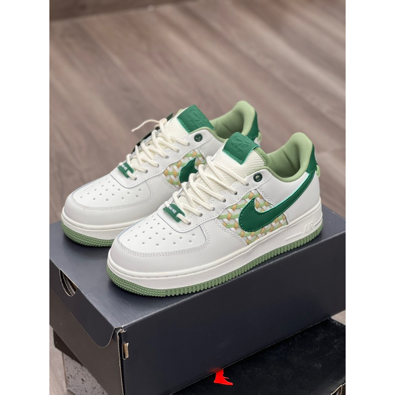 Giày air foce1 low nai ke bamboo beige - giày af1 bamboo weave trắng kem lai au AF1 mẫu mới af1 new 2023