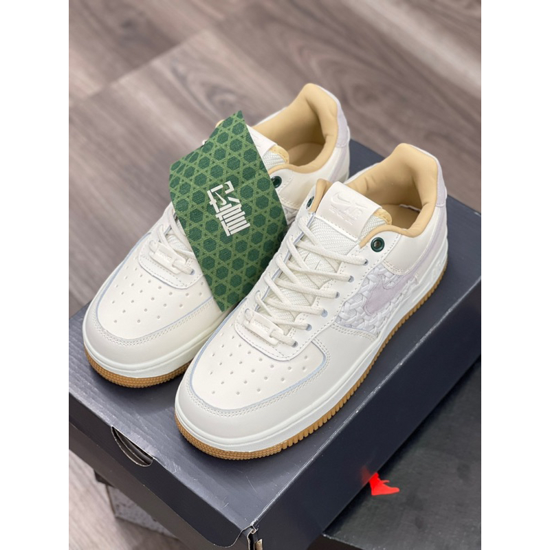 Giày air foce1 low nai ke bamboo beige - giày af1 bamboo weave trắng kem lai au AF1 mẫu mới af1 new 2023