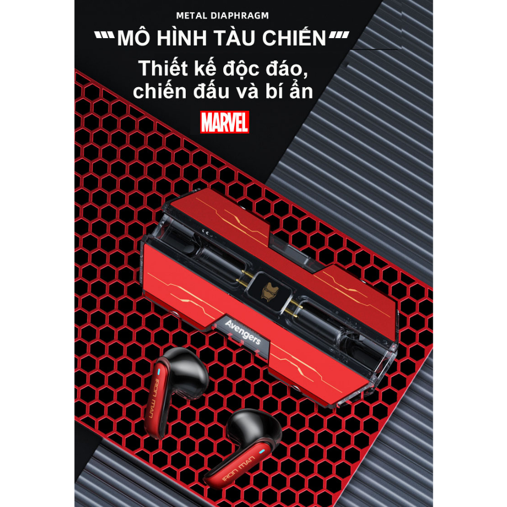 Tai Nghe Gaming Bluetooth BTMV21 Không Dây Giảm Tiếng Ồn, Âm Thanh HIFI Mô Hình Marvel Độ Trễ Thấp