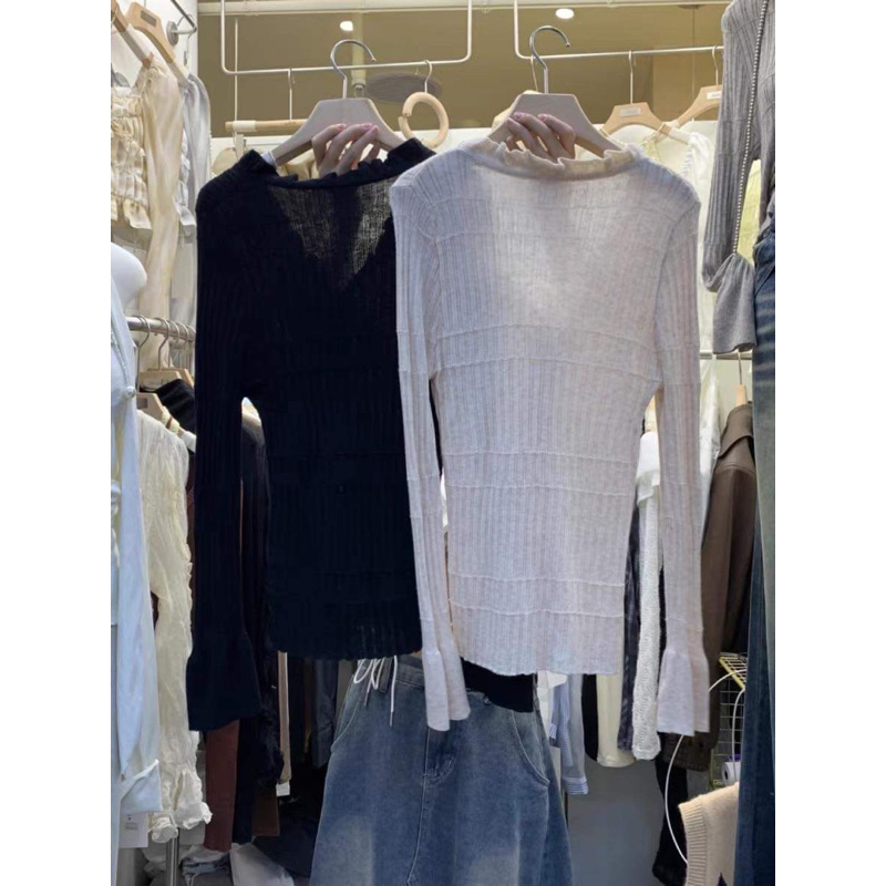 Áo len dài tay bèo nhún Nana21 Nanastore21