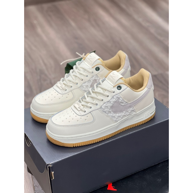 Giày air foce1 low nai ke bamboo beige - giày af1 bamboo weave trắng kem lai au AF1 mẫu mới af1 new 2023