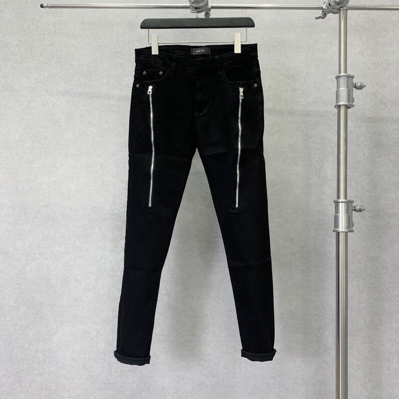 Top những quần jean nam trơn khoá zip và rách đơn giản cho học sinh cao cấp