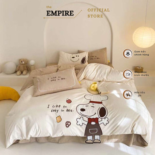 Bộ chăn ga gối nệm 4 món cotton cao cấp EMPIRE ga trải giường dành cho bé mát mịn ga bo chun - Bình Châu Bedding & Decor