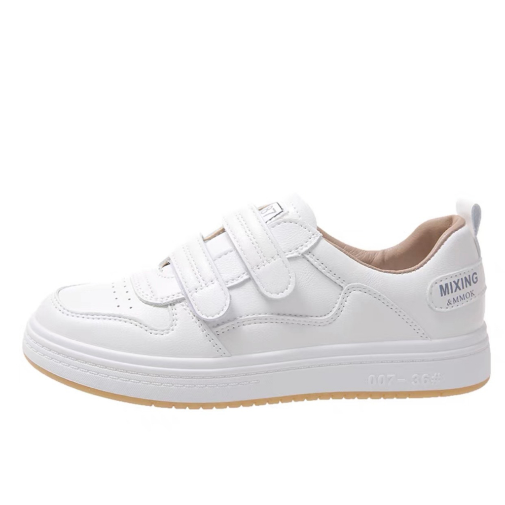 Giày thể thao nữ quai dán lót nâu da mềm hàng QCCC