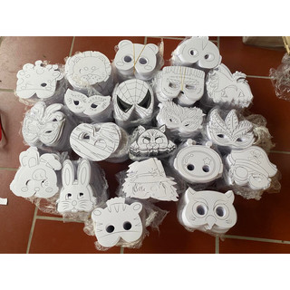 Mặt nạ tô màu trung thu, halowen có sẵn dây deo
