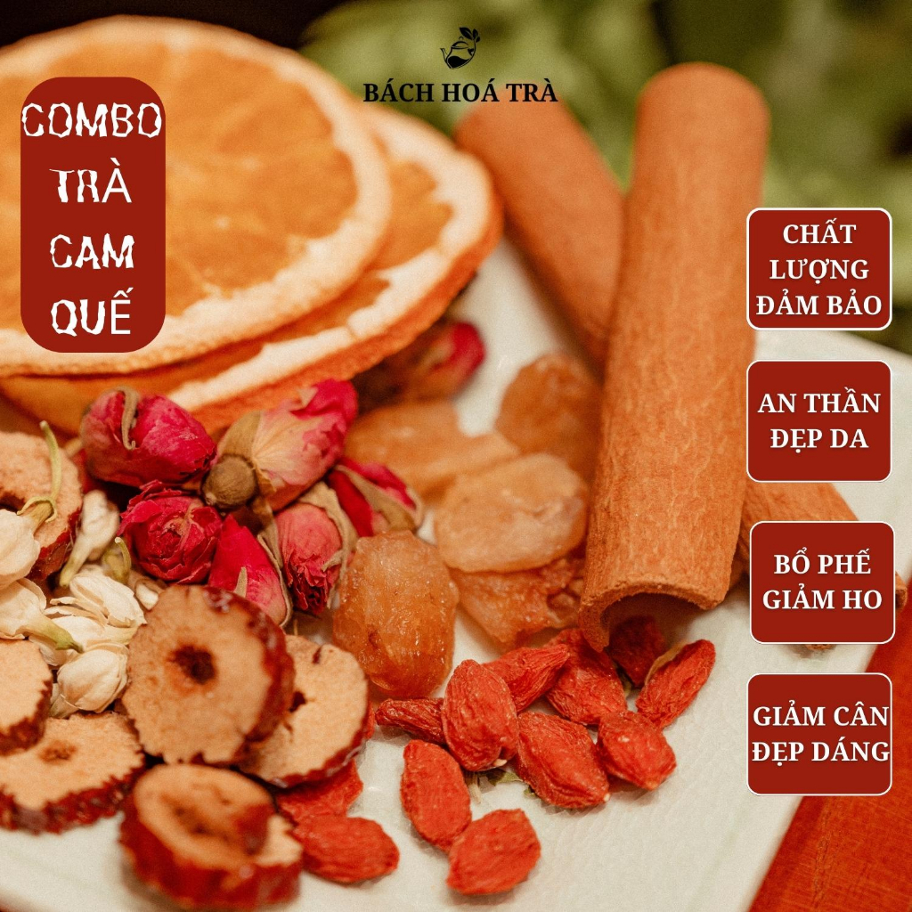 Combo 20 gói trà cam quế 6 vị trà thảo mộc giúp bổ phế, giảm cân, đẹp da, trà hoa thảo mộc Bách Hoá Trà