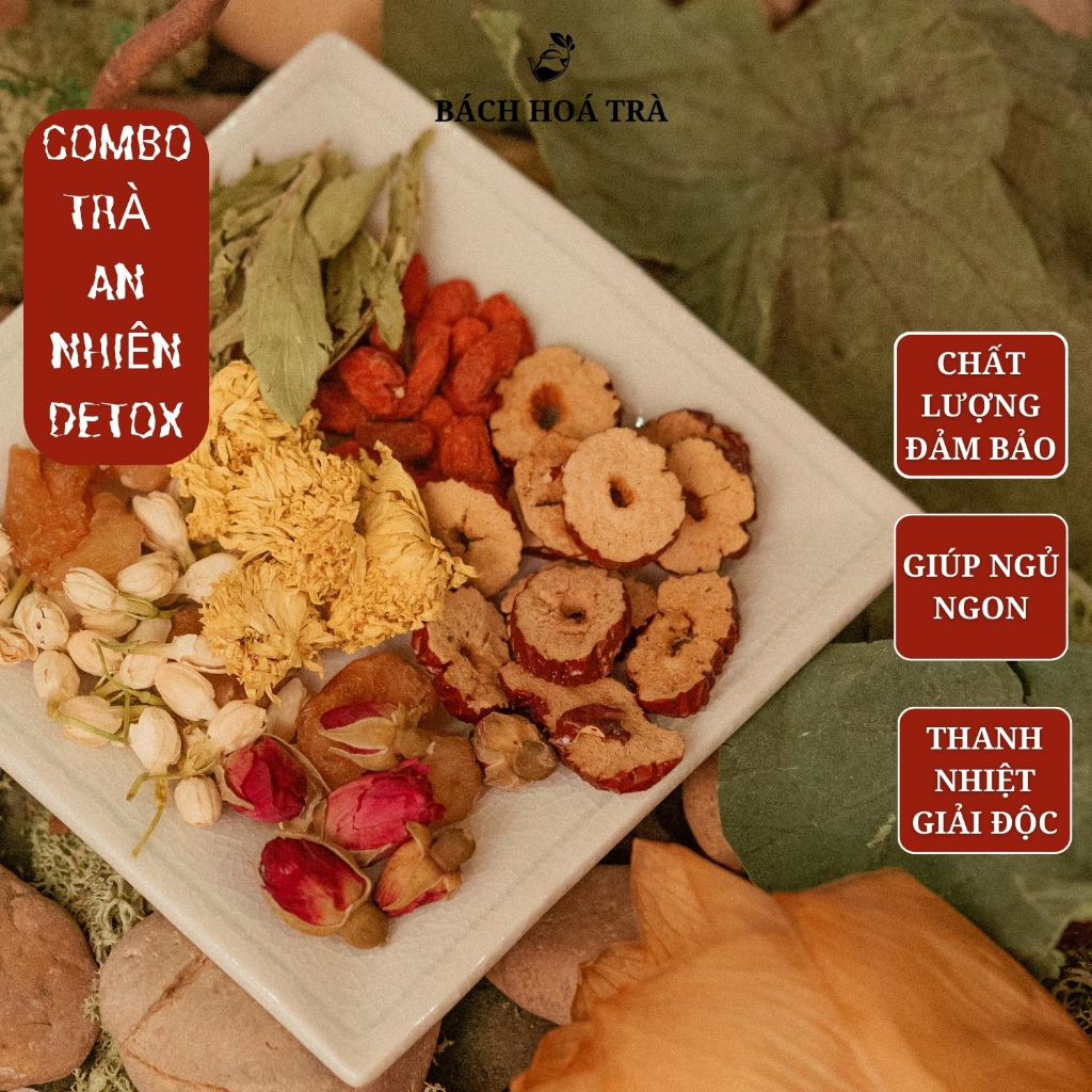 Combo 20 gói trà an nhiên detox 7 vị thảo mộc giúp ngủ ngon, an thần, thanh nhiệt giải độc tốt cho sức khoẻ - Bách Hoá T