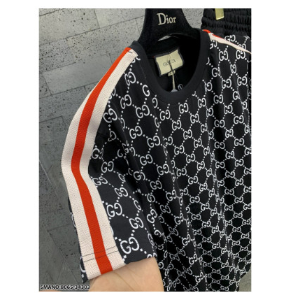 Bộ Áo Thun Cotton + Quần Sooc Gucci1 Cỡ Lớn Thoải Mái Thời Trang Mùa Hè 05