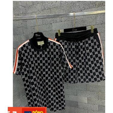 Bộ Áo Thun Cotton + Quần Sooc Gucci1 Cỡ Lớn Thoải Mái Thời Trang Mùa Hè 05