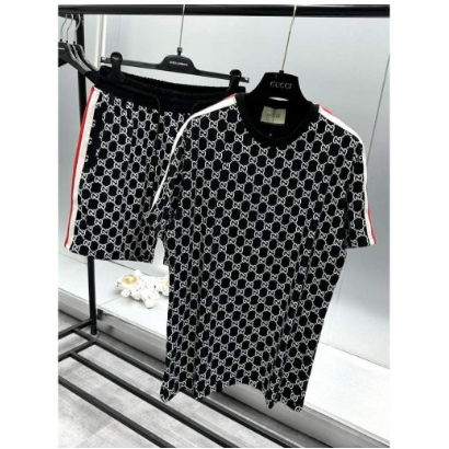 Bộ Áo Thun Cotton + Quần Sooc Gucci1 Cỡ Lớn Thoải Mái Thời Trang Mùa Hè 05