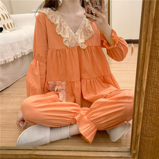 Set bộ đũi mặc nhà cam tay dài bo chun quảng châu
