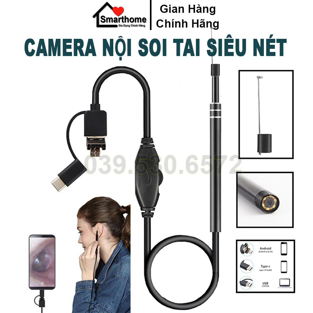 Camera Nội Soi Tai KAW Siêu Nét Đi Kèm Bộ Đầu Lấy Ráy Thông Minh - Hàng Chính Hãng