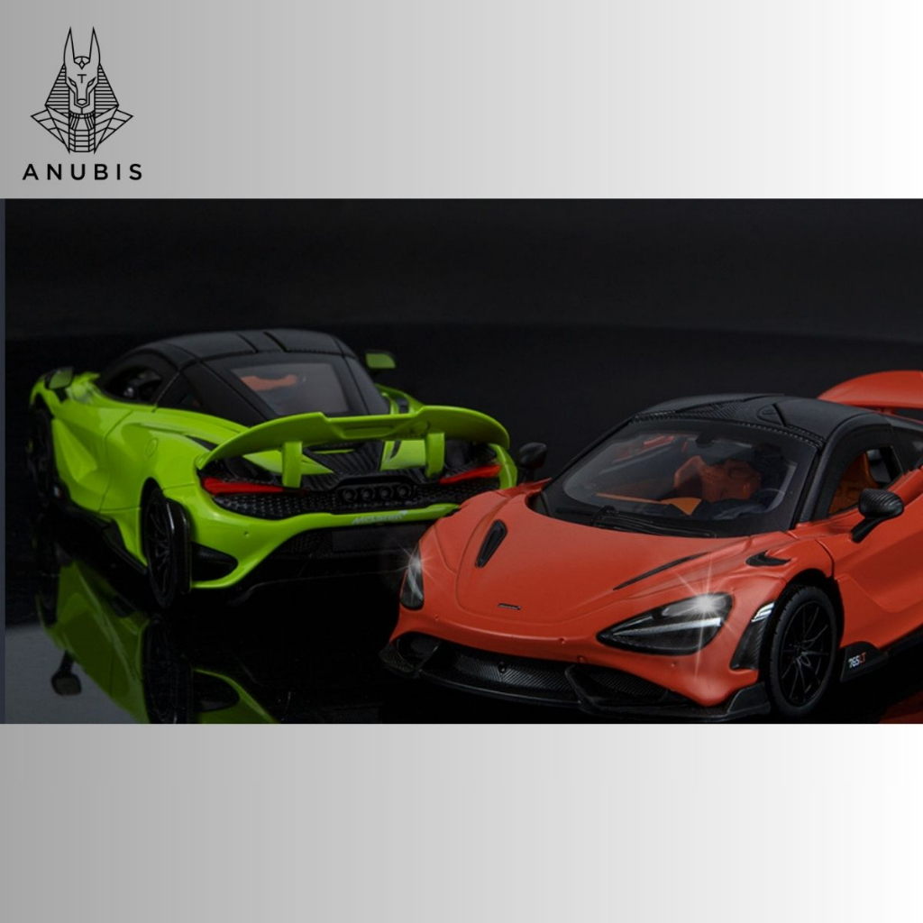 Mô Hình Xe Ôtô Kim Loại 1/24 Siêu Xe MCLAREN 765LT Sẵn Đế Để Trưng Bày Bàn Làm Việc Làm Đồ Chơi Trẻ Em