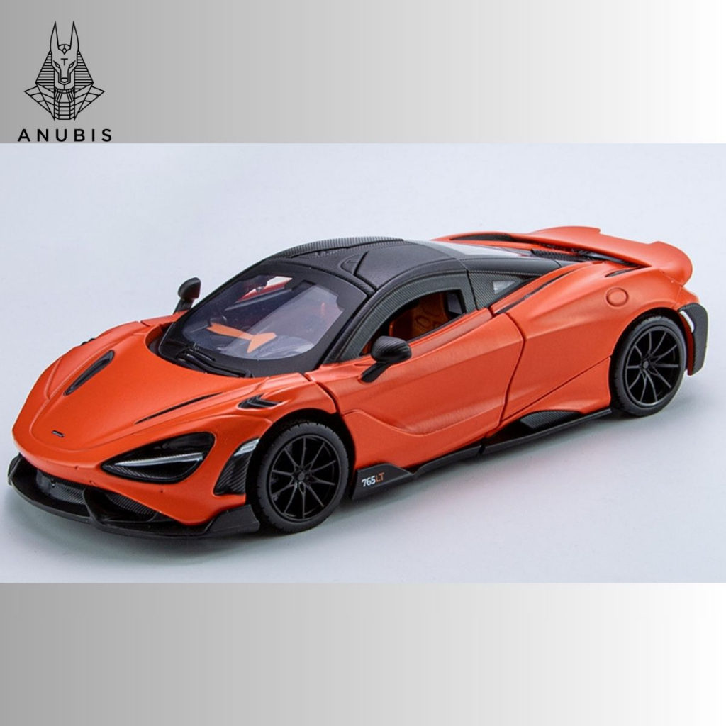 Mô Hình Xe Ôtô Kim Loại 1/24 Siêu Xe MCLAREN 765LT Sẵn Đế Để Trưng Bày Bàn Làm Việc Làm Đồ Chơi Trẻ Em
