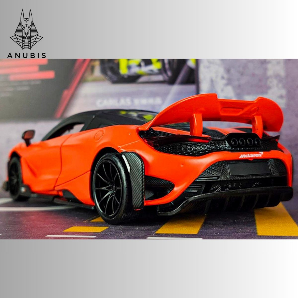 Mô Hình Xe Ôtô Kim Loại 1/24 Siêu Xe MCLAREN 765LT Sẵn Đế Để Trưng Bày Bàn Làm Việc Làm Đồ Chơi Trẻ Em