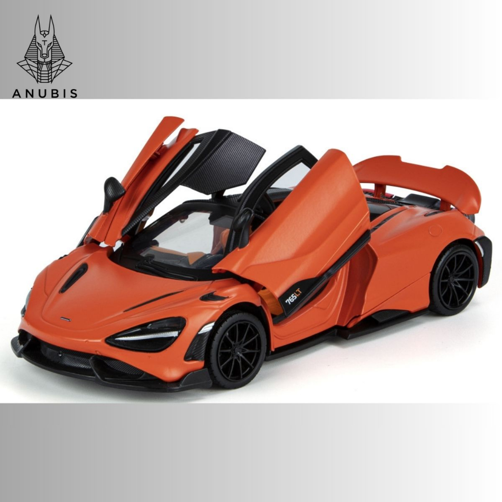 Mô Hình Xe Ôtô Kim Loại 1/24 Siêu Xe MCLAREN 765LT Sẵn Đế Để Trưng Bày Bàn Làm Việc Làm Đồ Chơi Trẻ Em